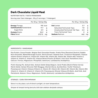 Dark Chocolate Liquid Meal | Ready in 15s