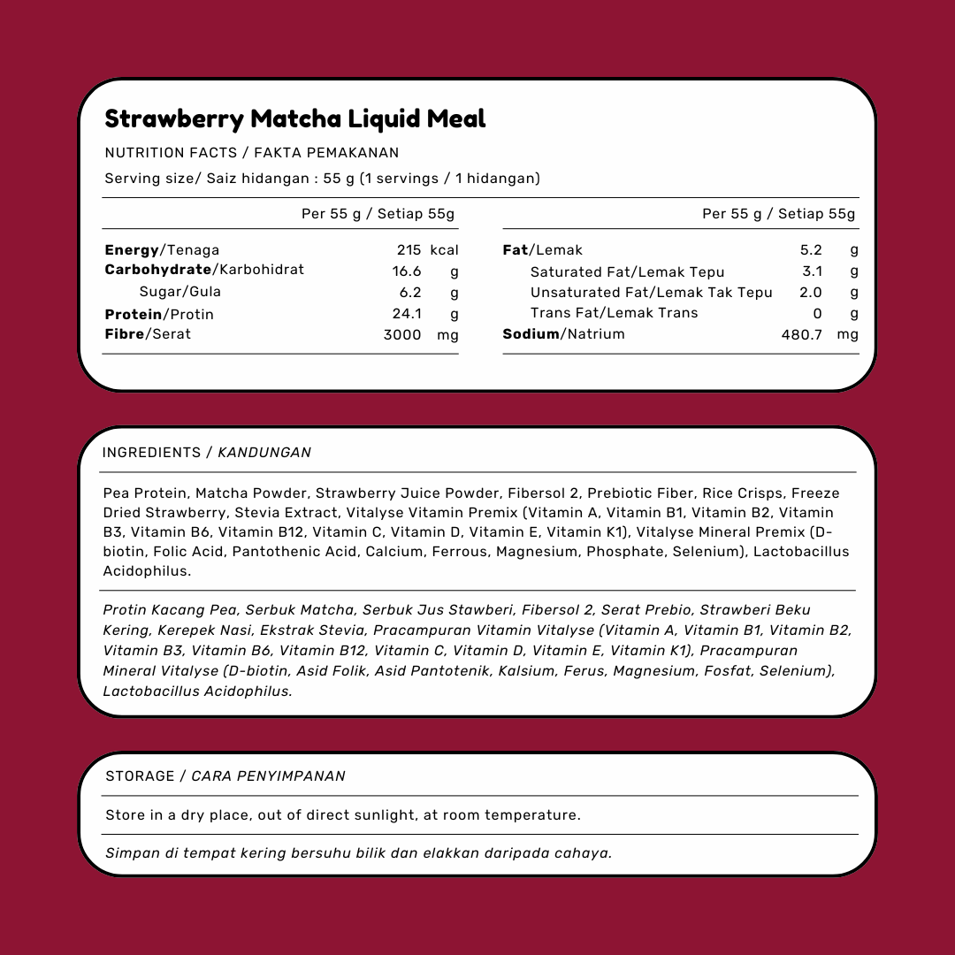 [Limited Edition] Strawberry Matcha Liquid Meal