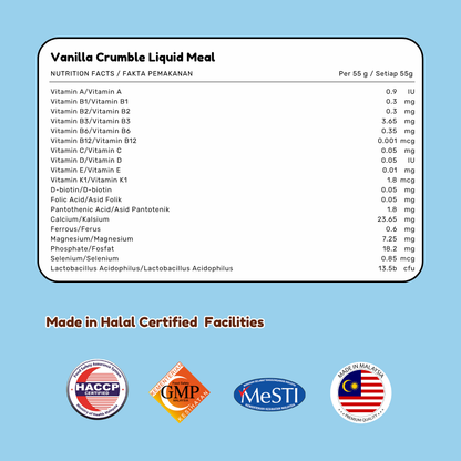 Vanilla Crumble Liquid Meal | Ready in 15s