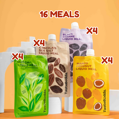 [Pre-Order, Out of Stock, Ship After 25th Sep] Liquid Meal Variety Pack | 8 Meals & 16 Meals